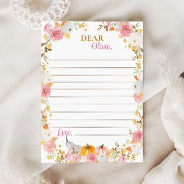 Herfst Pompoen Meisje Tijd Capsule Opmerking Beric Bedankkaart