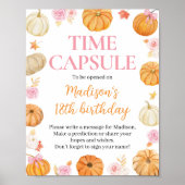 Herfst Pompoen Meisje Verjaardagsfeest Tijd Capsul Poster (Voorkant)