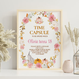 Herfst Pompoen Meisje Verjaardagsfeest Tijd Capsul Poster