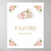 Herfst pompoen meisje verjaardagsgunsten teken poster (Voorkant)