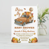 Herfst pompoen met Baby shower Kaart (Staand voorkant)