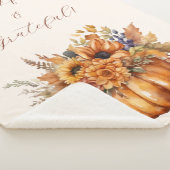 Herfst pompoen met bloemen-dankbaar en dankbaar- sherpa deken (3/4)