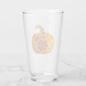 Herfst pompoen met bloemen glas (Achterkant)