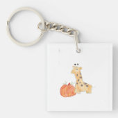 Herfst Pompoen met Giraffe Sleutelhanger (voorkant)