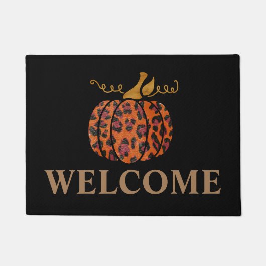 Herfst pompoen met luipaard deurmat (Voorkant)