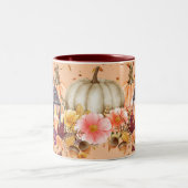 Herfst pompoen middelpunt tweekleurige koffiemok (Center)