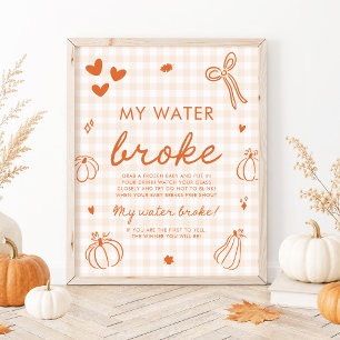 Herfst Pompoen Mijn Vlies Gebroken Baby Shower Spe Poster