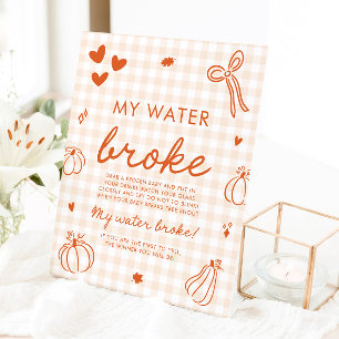 Herfst Pompoen Mijn Vlies Gebroken Baby Shower Spe Reclamebord Met Voetstuk