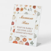 Herfst Pompoen Momosa Bar Baai Douche Voetstuk Tek Reclamebord Met Voetstuk (Voorkant)
