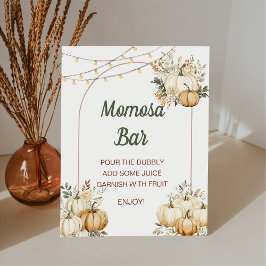 Herfst Pompoen Momosa Bar Baby shower Pedestal Sig Reclamebord Met Voetstuk