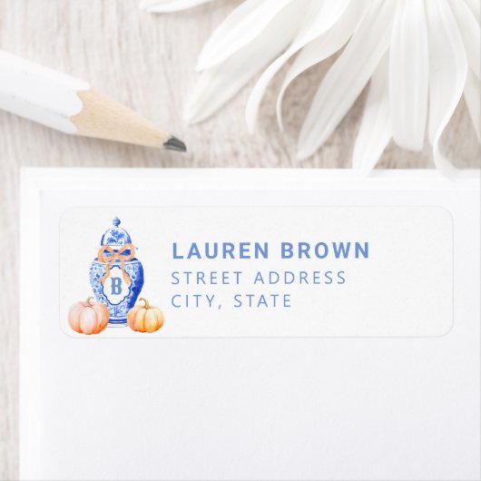 Herfst pompoen | Monogram gemberpot Etiket (Insitu)