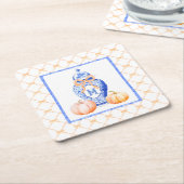 Herfst pompoen | Monogram gemberpot Kartonnen Onderzetters (Schuin)