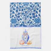 Herfst pompoen | Monogram gemberpot Theedoek (Verticaal)