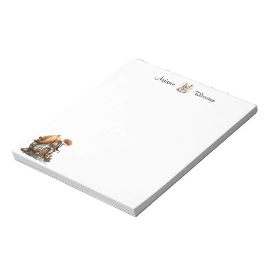 Herfst Pompoen Note pad met Chipmunk Notitieblok (Linkerzijde)