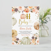 Herfst Pompoen Oh Baby Baby Shower Uitnodiging (Staand voorkant)