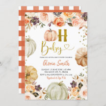 Herfst Pompoen Oh Baby Baby Shower Uitnodiging