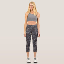 Herfst pompoen omtrek Capri Leggins - Navy Blue