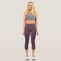 Herfst pompoen omtrek Capri Leggins - Paarse