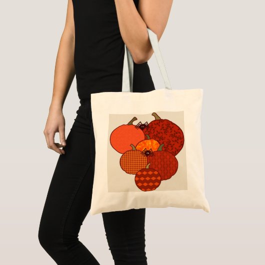 Herfst pompoen ontwerp canvas tas. tote bag (Voorkant (product))
