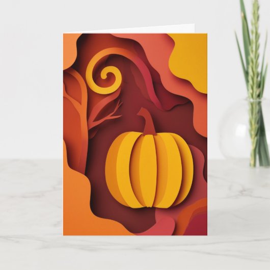 Herfst Pompoen Oogst Feest Kaart (Voorkant)