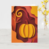 Herfst Pompoen Oogst Feest Kaart (Gele Bloem)