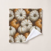 Herfst Pompoen Oogst Patroon | Rustieke Herfst  Bad Handdoek (Wasdoekje)