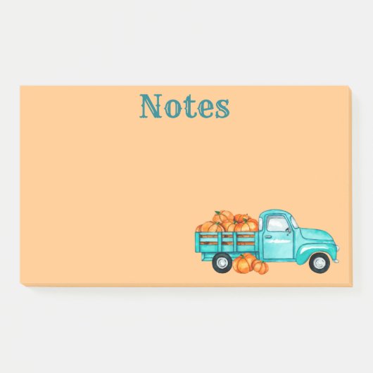 Herfst Pompoen Oogst Truck Post-It Notities Post-it® Notes (Voorkant)