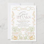 Herfst pompoen oogst vogelverschrikker Thanksgivin Kaart (Voorkant)