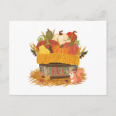 herfst pompoen oogstmand briefkaart (Voorkant)