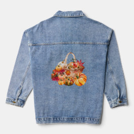 herfst pompoen oogstmand denim jacket