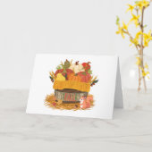 Herfst Pompoen Oogstmand Kaart (Gele Bloem)