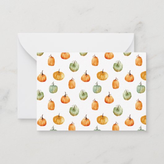 Herfst Pompoen Oranje Baby shower Ouderschap Advie Notitiekaartje (Achterkant)