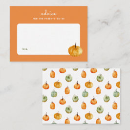 Herfst Pompoen Oranje Baby shower Ouderschap Advie Notitiekaartje