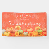 Herfst Pompoen Oranje Spandoek (Horizontaal)
