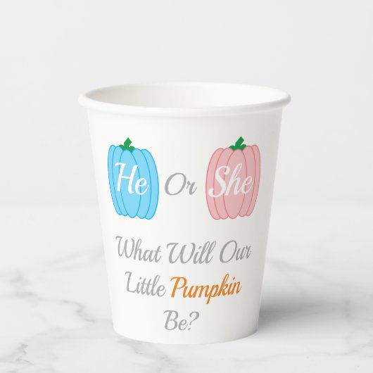 Herfst pompoen papieren bekers (Voorkant)