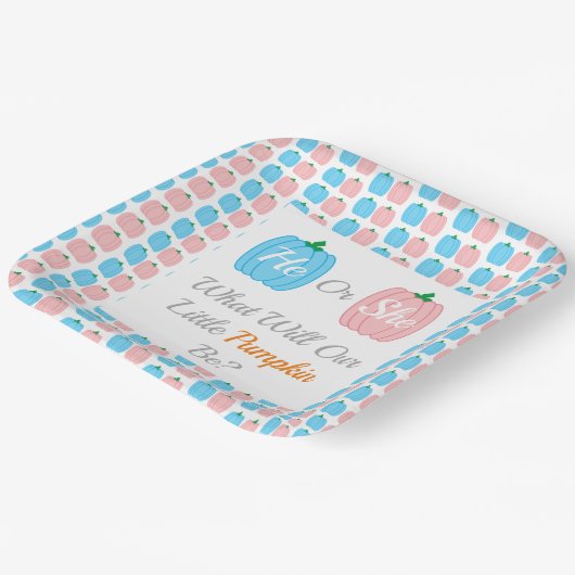 Herfst pompoen papieren bordje (Gebogen)