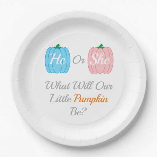 Herfst pompoen papieren bordje (Voorkant)