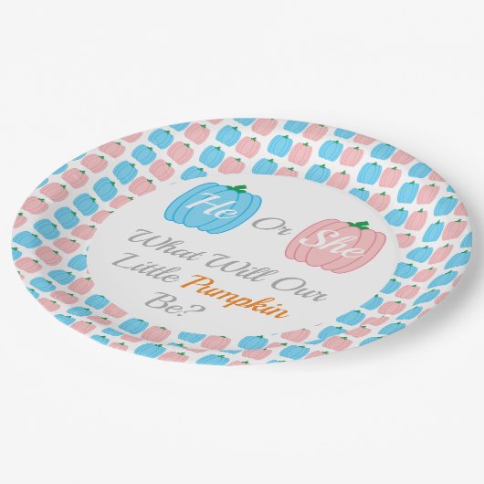 Herfst pompoen papieren bordje (Gekanteld)