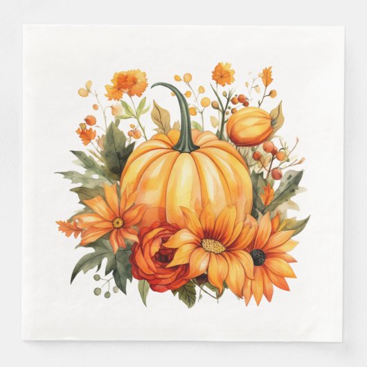Herfst Pompoen Papieren Servetten (Voorkant)