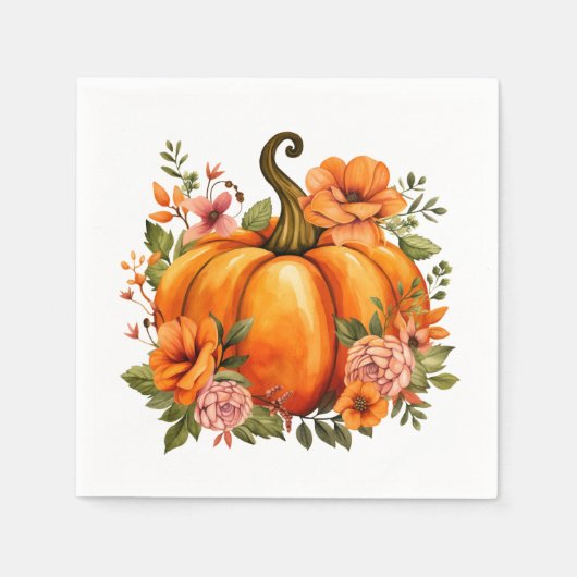 Herfst Pompoen Papieren Servetten  (Voorkant)