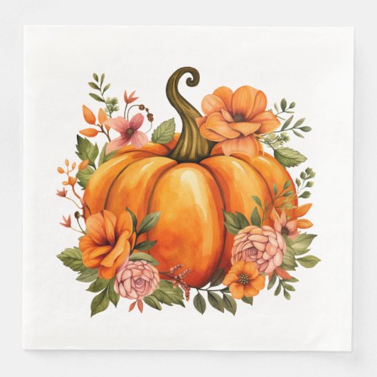 Herfst Pompoen Papieren Servetten (Voorkant)