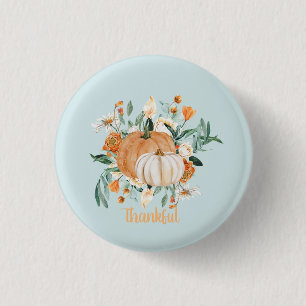 Herfst pompoen partij blauw Baby shower, Ronde Button 3,2 Cm