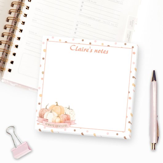 Herfst pompoen pastel Oranje Thanksgiving Naam Post-it® Notes