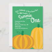 Herfst pompoen patch 1e verjaardag uitnodigingen (Voorkant)
