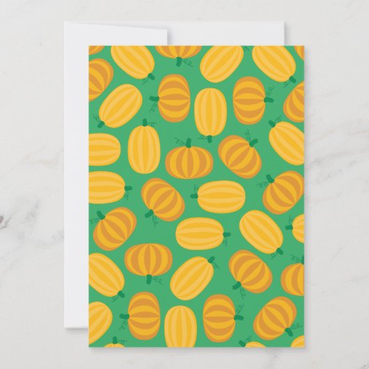 Herfst pompoen patch 1e verjaardag uitnodigingen (Achterkant)