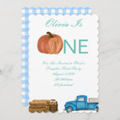 Herfst Pompoen Patch 1e verjaardagsfeestje Kaart (Voorkant / Achterkant)