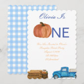 Herfst Pompoen Patch 1e verjaardagsfeestje Kaart (Voorkant / Achterkant)