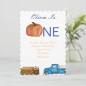 Herfst Pompoen Patch 1e verjaardagsfeestje Kaart (Staand voorkant)