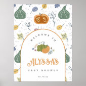 Herfst Pompoen Patch Baby shower Welkom Poster (Voorkant)