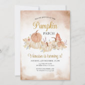 Herfst Pompoen Patch Verjaardag Boho Floral Herfst Kaart (Voorkant)